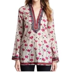 Tory Burch Red and White Floral Tunic
